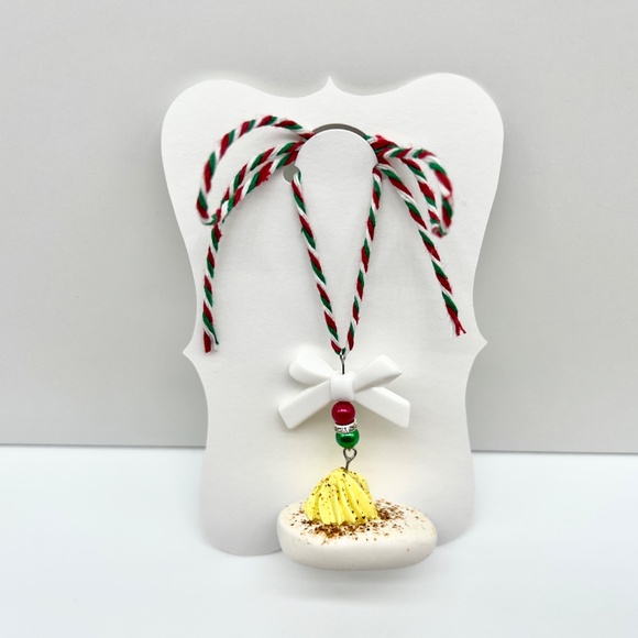Deviled Egg Christmas Ornament – Handmade Clay Food Ornament | Funny Holiday - Picture 14 of 15